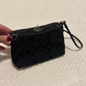 Coach Black Signature Wristlet